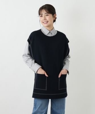 ＜Leilian (Women)＞リバーシブルニットジレ【２５年９月カタログ】