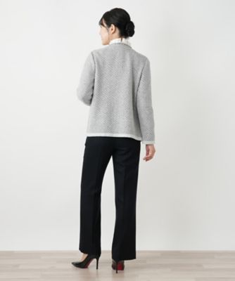 未使用 Leilian レリアン パターンウールニットジャケット 大きいサイズ Vネックニットジャケット | Leilian (Women)/レリアン | 三越