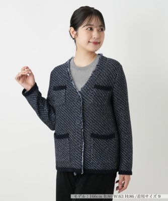 ＜Leilian (Women)＞Ｖネックニットジャケット
