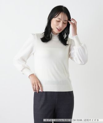 【新品】定価26,400円　レリアン　ロゴ　長袖カットソー　ネイビー　9号 新品】定価35,200円 レリアン モチーフ刺繍カットソー ネイビー