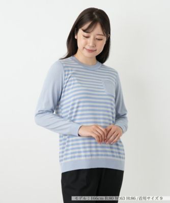 ＜Leilian (Women)＞ボーダークルーネックカットソー