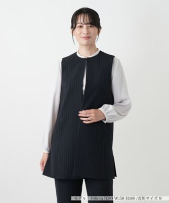 【送料無料】Leilian (Women)/レリアン ストライプベスト 39ネービーブル アウター【三越伊勢丹/公式】
