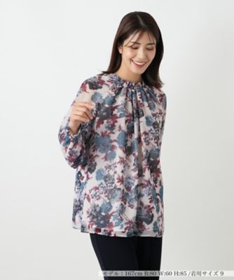 Leilian (Women)/レリアン フラワー柄シフォンブラウス 76アカ トップス【三越伊勢丹/公式】