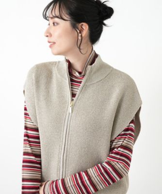 ＜Leilian (Women)＞ジップラメニットベスト
