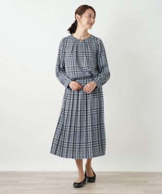 グレンチェックプリーツスカート | Leilian (Women)/レリアン