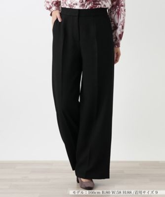 Leilian (Women)/レリアン センタープレスワイドパンツ 99クロ パンツ・ズボン【三越伊勢丹/公式】