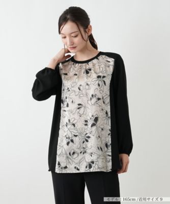 ＜Leilian (Women)＞フラワー柄切替ブラウス