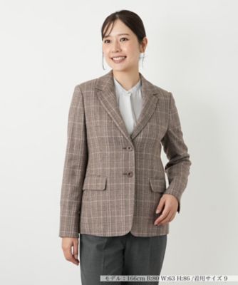 チェック柄ストレッチブレザー【25年10月カタログ】 | Leilian