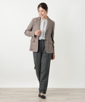 チェック柄ストレッチブレザー【25年10月カタログ】 | Leilian