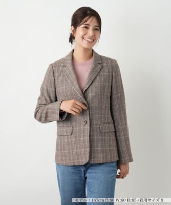 ＜Leilian (Women)＞チェック柄ストレッチブレザー【２５年１０月カタログ】