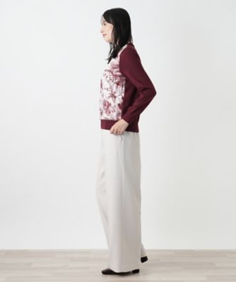 ボタニカル柄切替ニット【ROCHAS Premiere