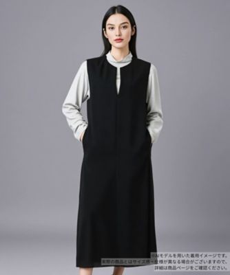 overE キーネックジャンパースカート　ブラック オーバーイー overE キーネックジャンパースカート ワンピース