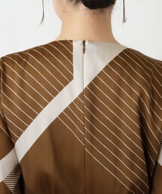 幾何学柄フレアワンピース【ROCHAS Premiere