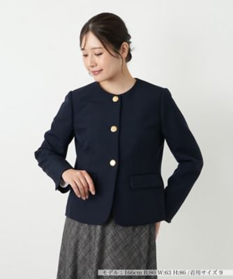 ＜Leilian (Women)＞ノーカラージャケット【ＲＯＣＨＡＳ　Ｐｒｅｍｉｅｒｅ】