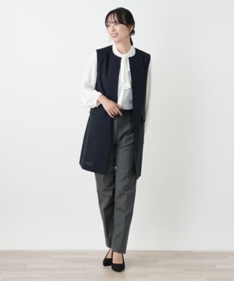 【24SS】Leilian レリアン ロングベスト ドローストリング ペプラム 24SS】Leilian レリアン ロングベスト ドローストリング ペプラム