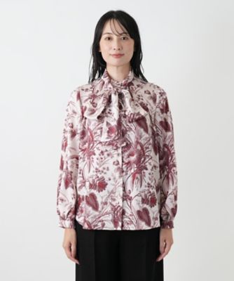 プリントボウタイブラウス【ROCHAS Premiere
