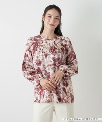 ＜Leilian (Women)＞ボタニカルプリントブラウス【ＲＯＣＨＡＳ　Ｐｒｅｍｉｅｒｅ】【ＥＲＩＣＡ】