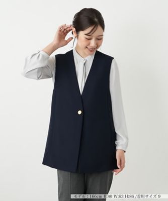 Leilian (Women)/レリアン Vネックベスト【ROCHAS Premiere】39ネービーブルー トップス【三越伊勢丹/公式】