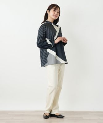 プリントスタンドカラーブラウス【ROCHAS Premiere