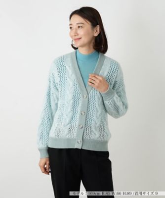 ＜Leilian (Women)＞編地切替ニットカーディガン【ＨＡＮＤ】