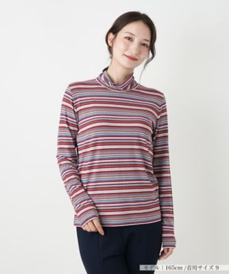 刺繍ハイネックカットソー【Leilian WHITE