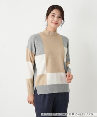 ＜Leilian (Women)＞シルク混配色ハイネックニット
