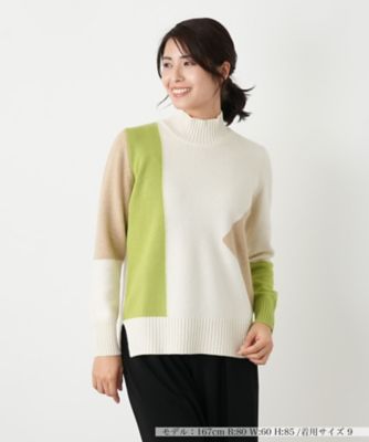 ＜Leilian (Women)＞シルク混配色ハイネックニット