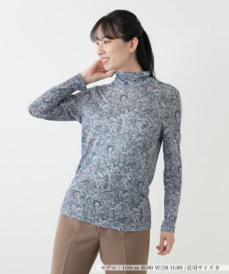 【新品】定価33,000円　レリアン　ペイズリー柄カットソー　ピンク　13＋ ペイズリー柄プリントカットソー【Leilian WHITE