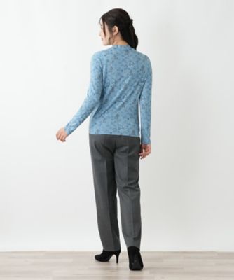 プリントハイネックカットソー【Leilian WHITE