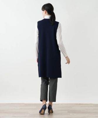 Leilianリバーシブル切替えロングベスト ロングベスト【Leilian WHITE