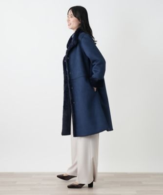 LEILIAN スタンドカラーコート　ライナー付き　ネイビー 送料無料】スタンドカラーコート【Leilian WHITE