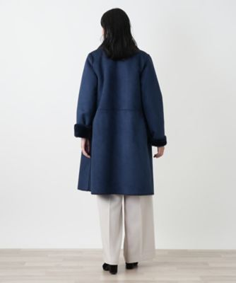 送料無料】スタンドカラーコート【Leilian WHITE