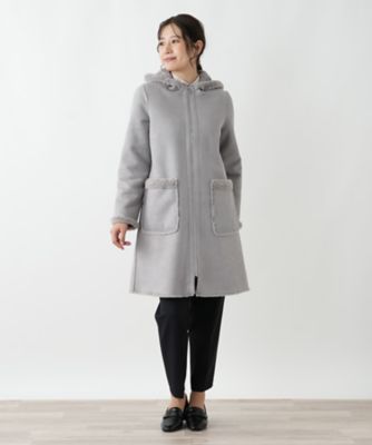 美品✨現行 レリアン ホワイトレーベル ダブルフェイス フーデッドコート フーデッドコート【Leilian WHITE LABEL