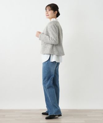 【極美品】レリアン ツイード ジャケット ノーカラー 大きいサイズ 17号 ノーカラージャケット | Leilian (Women)/レリアン | 三越伊勢丹