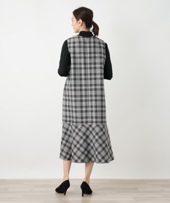 チェックジャンパースカート【Leilian WHITE LABEL