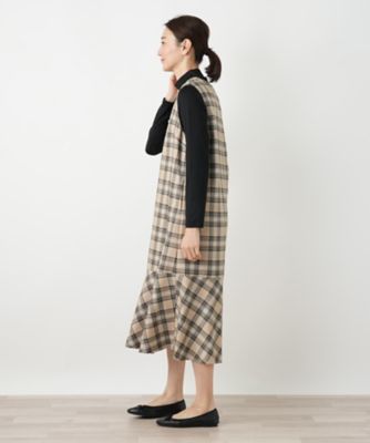 チェックジャンパースカート【Leilian WHITE LABEL