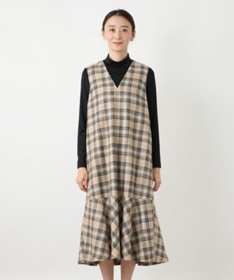 チェックジャンパースカート【Leilian WHITE LABEL