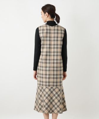 チェックジャンパースカート【Leilian WHITE LABEL 