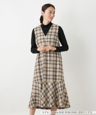 ＜Leilian (Women)＞チェックジャンパースカート【Ｌｅｉｌｉａｎ　ＷＨＩＴＥ　ＬＡＢＥＬ】