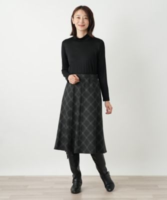 チェックフレアスカート【Leilian WHITE LABEL