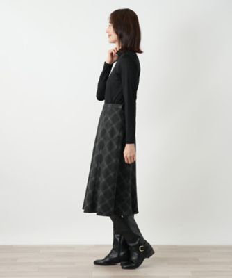 チェックフレアスカート【Leilian WHITE LABEL