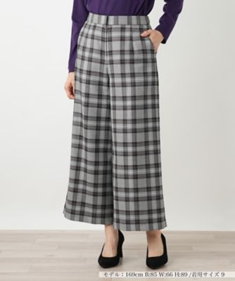 Leilian (Women)/レリアン チェックワイドパンツ【Leilian WHITE LABEL】97グレー パンツ・ズボン【三越伊勢丹/公式】