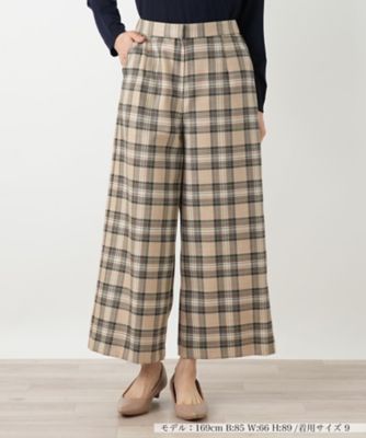 ＜Leilian (Women)＞チェックワイドパンツ【Ｌｅｉｌｉａｎ　ＷＨＩＴＥ　ＬＡＢＥＬ】