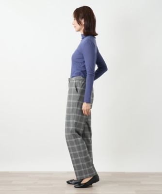 チェック柄テーパードパンツ【Leilian WHITE LABEL
