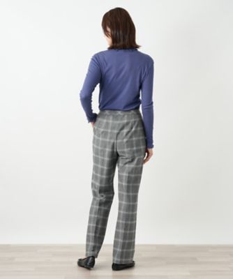 ★未使用★ タグ付 Leilian レリアン あったかツイード テーパードパンツ チェック柄テーパードパンツ【Leilian WHITE LABEL