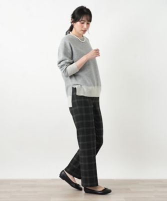 チェック柄テーパードパンツ【Leilian WHITE LABEL