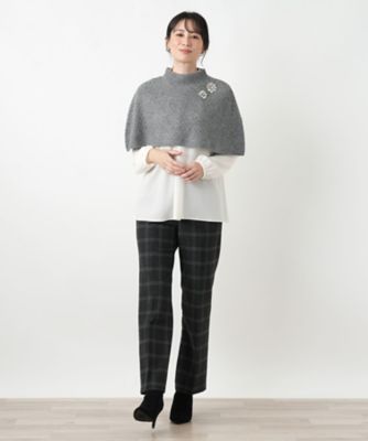チェック柄テーパードパンツ【Leilian WHITE LABEL