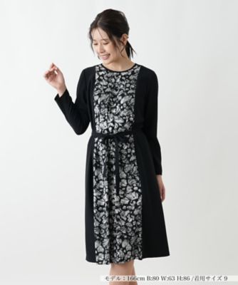 Leilian (Women)/レリアン 洗えるプリント切替フレアワンピース【Leilian WHITE LABEL】97グレー ワンピース・ドレス【三越伊勢丹/公式】