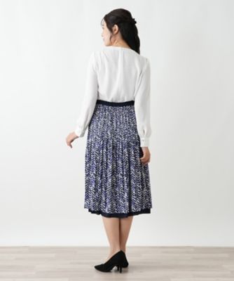 リバーシブルプリーツスカート【Leilian WHITE LABEL