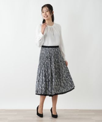 リバーシブルプリーツスカート【Leilian WHITE LABEL